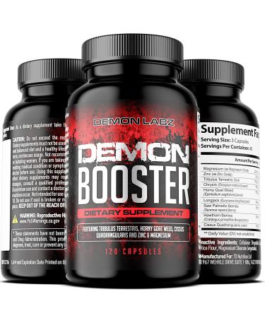 Demon Booster - Ultimate Booster for Men  with Tribulus Terrestris, Chrysin and Zinc Magnesium (120 Capsules)