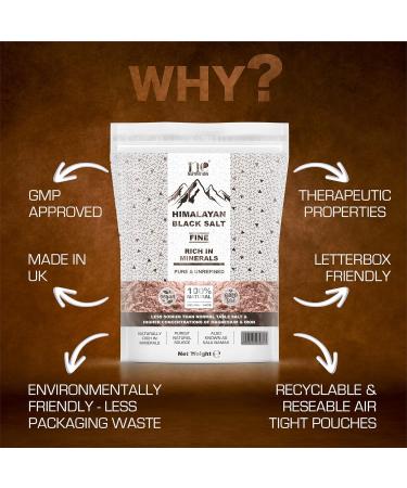 Himalayan Black Salt Fine Powder Kala Namak Mineral Unrefined Organic Pure and Natural | Vegan | Gluten Friendly | Non-GMO | Perfect for Tofu Scramble by 1n (5kg) - Buy Online on GoSupps.com