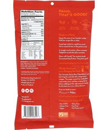 Dang Snackable Rice Cakes - Sriracha Flavor, Gluten Free & Non-GMO, 3.5 oz Bag - Buy Online on GoSupps.com