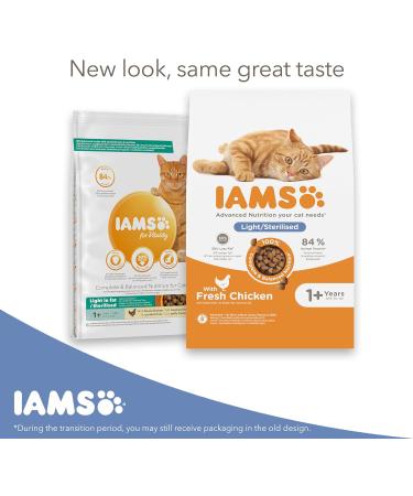 IAMS for Vitality Sterilised cat food - Dry food for sterilised/ castrated cats from 1 year with fresh chicken 2 kg (Packing May Vary) - Buy Online on GoSupps.com