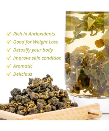 Jasmine Oolong Tea 100g - High Mountain Taiwan Oolong Loose Leaf Green Tea with Jasmine - Brew Hot or Iced - Pack of 1 - Buy Online on GoSupps.com