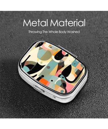 Mid-Century Modern Art Cat Pill Box | 2 Compartment Travel Organizer | Cute Small Pill Case for Purse | Unique Gifts for Cat Lovers - Buy Online on GoSupps.com