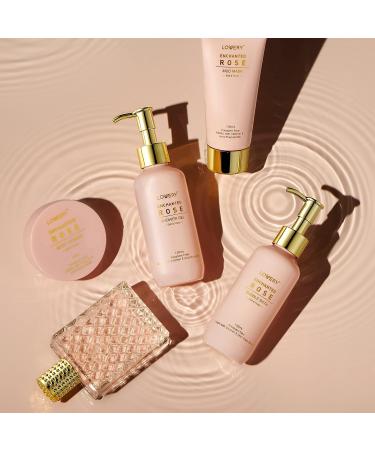 Enchanted Rose Spa Gift Basket for Women - Self Care Kit with Shower Gel, Bubble Bath, Body Scrub, Mud Mask, Perfume - Spa Kit Birthday Gift for Women, Mom, Sister, Mother's Day - Buy Online on GoSupps.com