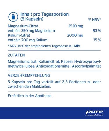 Pure Encapsulations Potassium Magnesium Citrate - 90 Vegan Capsules for Optimal Health | Organic & Non-GMO - Buy Online on GoSupps.com
