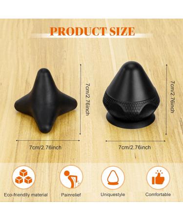 Trigger Point Presser Massager with Suction Cup - 2 Pack Black Massage Balls for Back Shoulder Hands & Legs | Self-Massage Tool - Buy Online on GoSupps.com