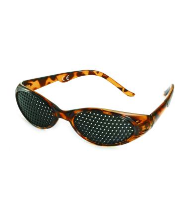 Pinhole glasses 415-KMG full-surface grid brown marbled