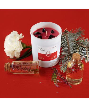 Chakra Abundance Candle Set of 3 with Crystals | Aromatherapy Meditation Yoga & Reiki Gifts | Mindfulness Candle Box - Buy Online on GoSupps.com