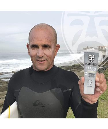 Headhunter Heavy Duty SPF 50 Reef Safe Surfing Sunscreen - Natural Mineral Face Cream - Broad Spectrum UVA/UVB Protection - Tinted Light Brown Formula - 3 Fl Oz - Buy Online on GoSupps.com