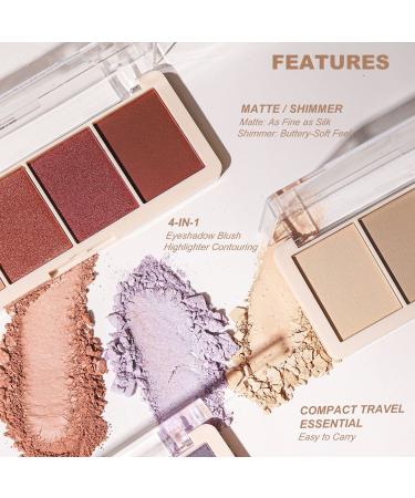 UOCK Highly Pigmented Matte & Pearlescent Four-Color Eyeshadow Palette - Long-Lasting Waterproof Makeup - Buy Online on GoSupps.com