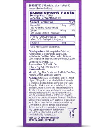 Natrol Melatonin Advance +5 HTP - 60 Tablets for Better Sleep & Mood Support - Buy Online on GoSupps.com