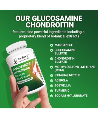 Dr. Berg Glucosamine Chondroitin MSM Turmeric & Boswellia Advanced Joint Support Supplement with 1500 mg Glucosamine Sulfate 120 Capsules - Buy Online on GoSupps.com