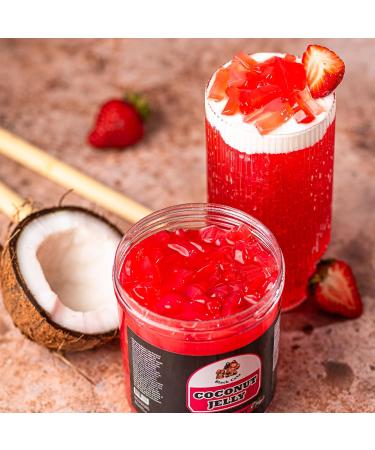 Coconut Fruit Jelly Topping | Strawberry Flavour | 1LB (454g) | Fruit Dessert for Bubble Tea Drinks Desserts Smoothies and Snacks | Boba Tea Tapioca Pearl Mix Kit - Buy Online on GoSupps.com