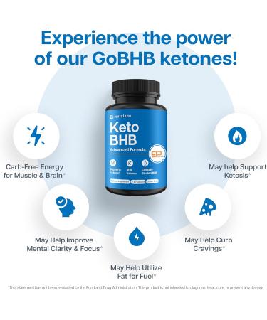 Nutriana Keto Diet Pills for Women and Men - 30 Day Supply of Keto Supplements with Bhb Salts for Ketosis and Exogenous Ketones - Buy Online on GoSupps.com