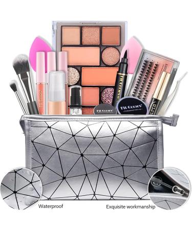 All in One Makeup Kit Full Makeup Set for Beginners or Pros Naked Eyeshadow Palette Nude Face Primer Matte Foundation Winged Eyeliner Stamp Mascara Lip Gloss - Make up Gift Set Travel - Buy Online on GoSupps.com