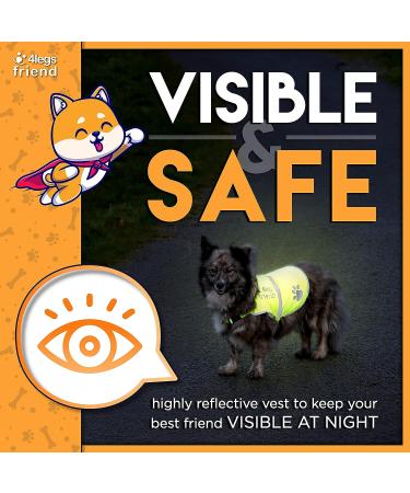 Orange Safety Reflective Dog Vest | 5 Sizes | Leash Hole | Snap Lock Buckle | High Visibility for Outdoor Activities | Medium - Keep Your Dog Safe - Buy Online on GoSupps.com