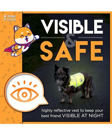 Buy Yellow Dog Safety Reflective Lightweight Vest - High Visibility Leash Hole 5 Sizes - Snap Lock Buckle for Ultimate Dog Safety in Day & Night Outdoor Activities - Buy Online on GoSupps.com