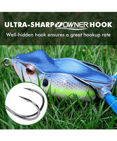 TRUSCEND Topwater Fishing Lures for Bass - Super Soft Hollow Rubber/Foam Frog Lure, Weedless Design, Ultra Sharp Hooks - 0.5oz - Buy Online on GoSupps.com