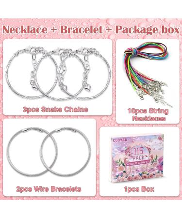 115PCS Charm Bracelet Making Kit for Girls - DIY Jewelry Crafts Set with Beads, Charms, String - Valentine's Day Gift for Teen Girls (Ages 8-12) - Buy Online on GoSupps.com