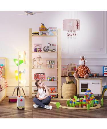 Relaxdays Ballerina Hanging Lamp for Girls - Pink Children's Pendant Light with Star Mobile 30x30x140 cm - Buy Online on GoSupps.com