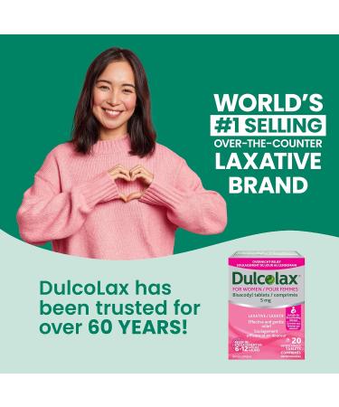 Dulcolax for Women Bisacodyl 5mg Stimulant Laxatives for Occasional Constipation Relief Laxative and Constipation Relief for Women Including Those who are Breastfeeding 20 Count - Buy Online on GoSupps.com