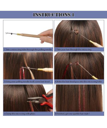 Shiny Heat Resistant 44 Hair Tinsel Kit - 12 Colors Glitter Fairy Strands for Women, Girls & Kids | 3600 Strands - Buy Online on GoSupps.com