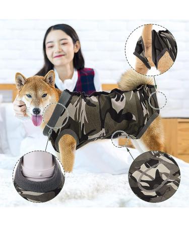 Cobee Dog Recovery Suit Puppy Wounds After Surgery for Male/Female Dog Dog Abdominal Wound Protector Pet Surgical Snugly Suit After Surgery for Small Medium Dogs (L Size Camo) - Buy Online on GoSupps.com