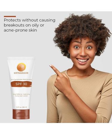 EXTRASHADE Premium Hydro Boost Sunscreen for Black Skin | Oil-Free SPF 30 Sunblock with Hyaluronic Acid | Non-Greasy Moisturizing Lotion (3 FL Oz) - Buy Online on GoSupps.com