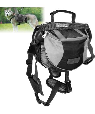 Dog Saddle Bag Waterproof Nylon Backpack with Reflective Strip for Small Medium & Large Dogs - Comfortable & Breathable (Black M) - Buy Online on GoSupps.com