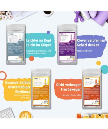 FORA 6 Connect 4-in-1 Blood Glucose Ketone Cholesterol and Uric Acid Meter For Home Use - Bluetooth & App Includes Test Strips & Accessories - Blue - Buy Online on GoSupps.com