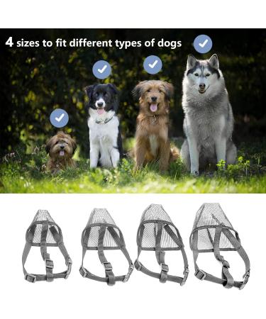 Breathable Dog Muzzle - Rounded Mesh Design for Small Medium & Large Dogs | Prevents Biting Chewing & Eating - Size M (Gray) - Buy Online on GoSupps.com