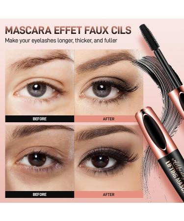 Allbesta 4D Silk Fiber Mascara | Extra Long Lash Extension & Volume | Waterproof Eye Makeup (#01) - Buy Online on GoSupps.com