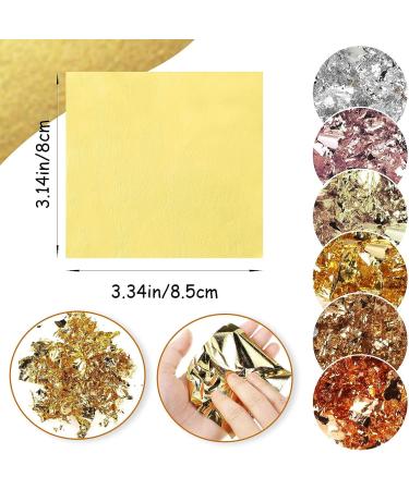 300 Pieces Gold Foil Sheets - Metallic Leaf Paper for DIY Crafts & Gilding - 6 Colors - Buy Online on GoSupps.com