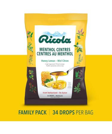 Ricola Lemon Mint No Sugar Added Throat Drops & Menthol Centres Cough Drops Lemon Mint + Cough Drops - Buy Online on GoSupps.com