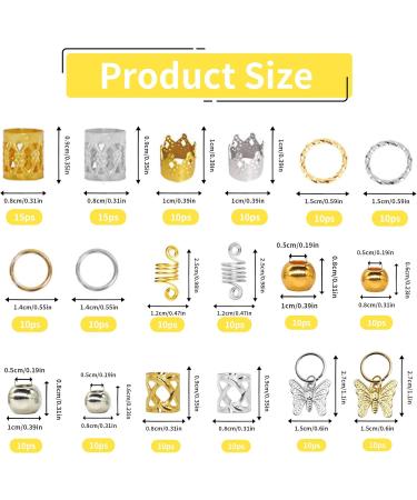 190 Pcs Hair Accessories for Braids Alloy Hair Braid Rings Hair Cuffs Hair Charms Pendant Hair Beads Set Gold & Sliver Dreadlocks Hair Accessories Hair Jewelry for Women Men Braids - Buy Online on GoSupps.com