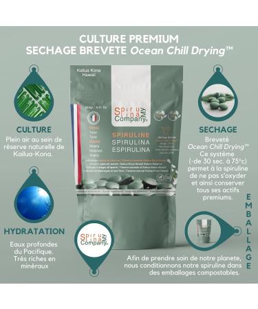 MySpirulina Company Spirulina Tablets - High in Protein & Phycocyanin - Iron Deficiency - 1 Bag of 500 Tablets - Excipient-Free - Grown in Outdoor Pond - Hawaii - 250g - Buy Online on GoSupps.com