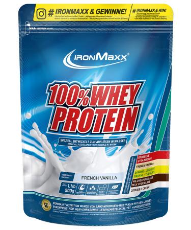 Ironmaxx 100% whey protein powder - French vanilla 500g bag |Suck -reduced water -soluble protein powder from whey protein |many different flavors - Buy Online on GoSupps.com