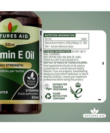 Natures Aid 50ml Vitamin E Oil - Natural Skincare Solution - Buy Online on GoSupps.com