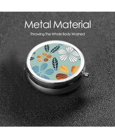 Light Coloured Floral Round Pill Box | 3 Compartment Organizer | Portable Travel Pill Box for Easy Med Storage - Buy Online on GoSupps.com