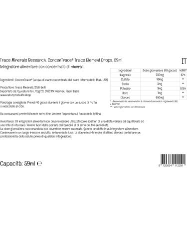 ConcenTrace Trace Mineral Drops 59ml - Lab Tested, Soy Free, Gluten Free, Vegan - Magnesium Rich Mineral Mix - Buy Online on GoSupps.com