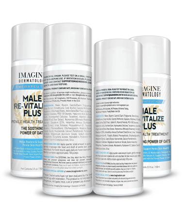Imagine Dermatology Male Re-Vitalize PLUS Oats Penile Health Relief Cream Combo Pack - Large Value & TSA Compliant Sizes - Support Skin Health - 90 Day Return - Buy Online on GoSupps.com