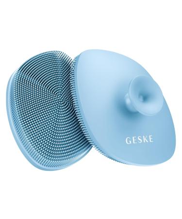 Geske SmartAppGuided 4-in-1 Facial Brush | Silicone Facial Cleaning Device with Handle | Professional Skin Cleansing Tool in Aquamarine - Buy Online on GoSupps.com