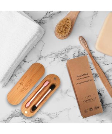 Your VIP Skin Reusable Cotton Swabs - Eco-Friendly Silicone Q Tips - 2x Wattstaben Ear Sticks for Sustainable Beauty - Buy Online on GoSupps.com