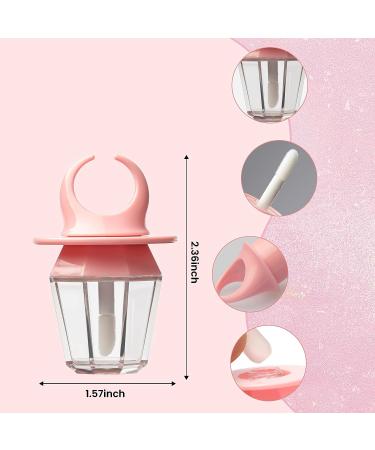 RONRONS 20-Piece 8ml Pink Diamond Ring Lip Gloss Tube Set - Refillable Container with Wand for DIY Makeup - Buy Online on GoSupps.com