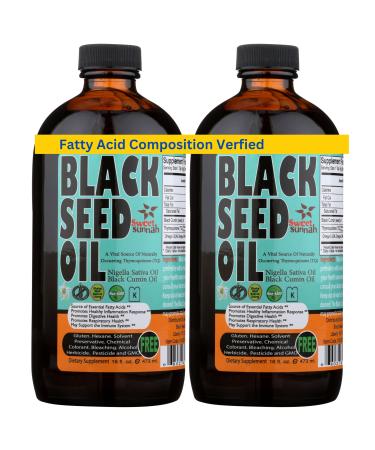 180 Days Premium 2 Pack 16-Ounce Turkish Black Seed Oil - 3X Thymoquinone Optimal - Cold-Pressed, Natural Source of Antioxidants - by Sweet Sunnah