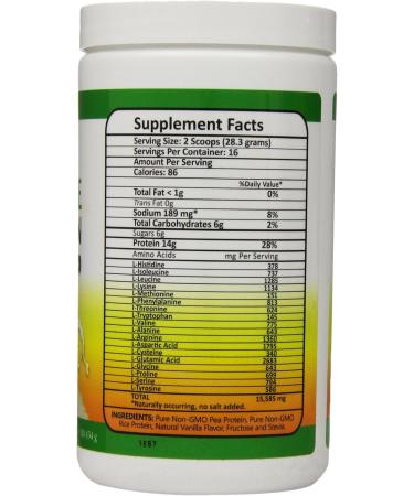 Pure Non-GMO Pea Rice Protein - Vanilla Flavor 16 oz | Shop Premium Plant-Based Protein for Global Shipping - Buy Online on GoSupps.com