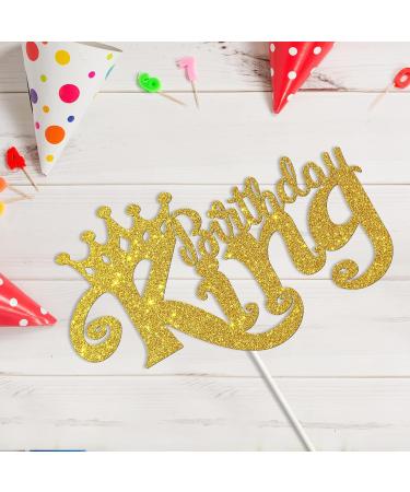 Tenhaisi Gold Glitter King Birthday Cake Topper for Boy 1st 3rd 10th 16th 18th 20th 21st 25th 29th 30th 40th 50th Birthday Man Boy Prince Birthday Party Decorations Happy Birthday Cake Topper - Buy Online on GoSupps.com