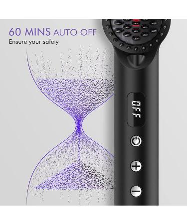 Hastar Enhanced Negative Ion Hair Straightener Brush - 6 Temperature Modes, Fast Heating LED Hot Comb (Purple) - Buy Online on GoSupps.com
