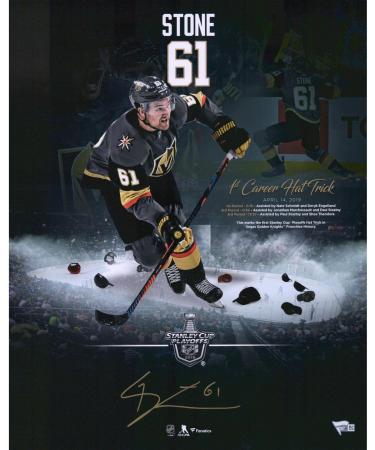 Mark Stone Vegas Golden Knights Autographed 16" x 20" First Hat Trick Highlight Photograph - Autographed NHL Hats