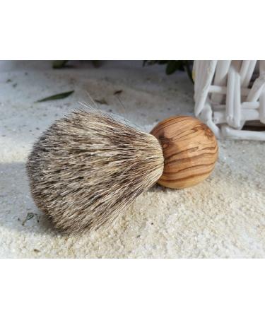 DOM shaving brush badger hair with olive wood handle type Rondo