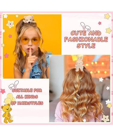Cute Bear & Bunny Plush Hair Scrunchies Set - 6 Pieces | Animal Hair Ties for Women & Girls - Buy Online on GoSupps.com
